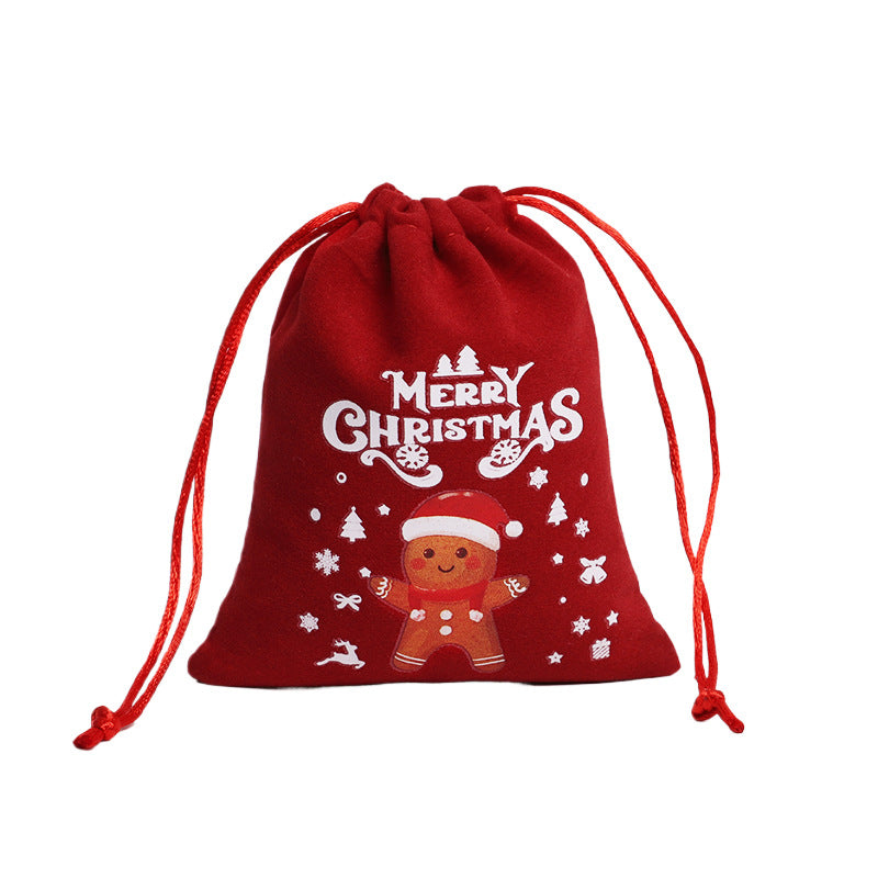 Wholesale Christmas Gift Bag Set Custom Drawstring  Velvet Bag